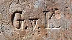 Ziegelstempel G. v. K Graf von Königsmarck in Plaue Hintermauerungsziegel