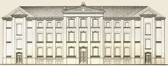 Hermsdorfer Ziegel Krankenhaus jdische Gemeinde Auguststrasse Eduard Knoblauch 1861 Fassade